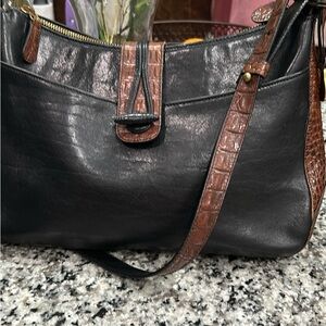 Brahmin Black and Brown Shoulder Bag